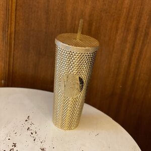 Starbucks Gold Textured Tumbler with Straw